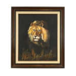 Signed CUTRONA Oil on Canvas Painting of a Lion