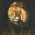 Signed CUTRONA Oil on Canvas Painting of a Lion - Image 2