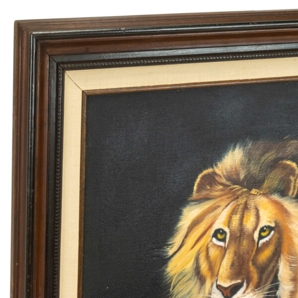 Signed CUTRONA Oil on Canvas Painting of a Lion - Image 4