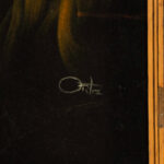 Signed ORTIZ “Lion” Original Oil on Black Velvet - Image 3