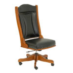 Amish Made Desk Chair in Cherry and Black Leather - Image 2