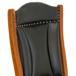 Amish Made Desk Chair in Cherry and Black Leather - Image 3