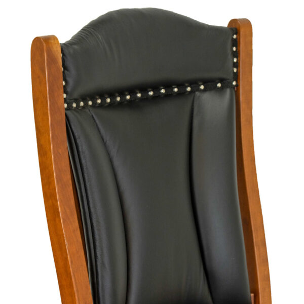 Amish Made Desk Chair in Cherry and Black Leather - Image 3