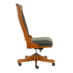 Amish Made Desk Chair in Cherry and Black Leather - Image 6