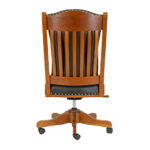 Amish Made Desk Chair in Cherry and Black Leather - Image 7
