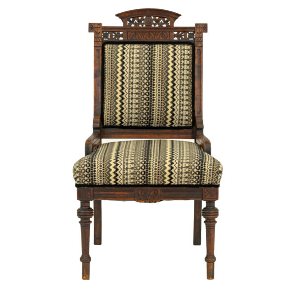 Eastlake Victorian Parlor Chair in Contemporary Upholstery - Image 1
