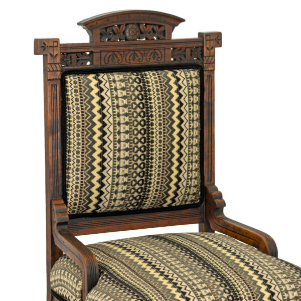 Eastlake Victorian Parlor Chair in Contemporary Upholstery - Image 3