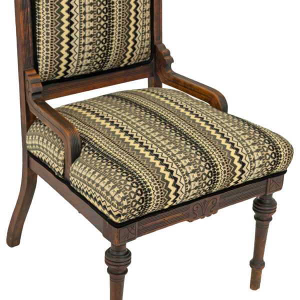 Eastlake Victorian Parlor Chair in Contemporary Upholstery - Image 4