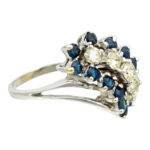 Blue Sapphire and 0.75 Total Carat Diamond Ring in 14 Karat White Gold - Image 5