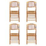 Set of 4 Bamboo Folding Chairs