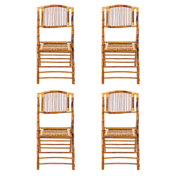 Set of 4 Bamboo Folding Chairs - Image 1