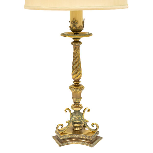Vintage Pair of REMBRANDT Brass Candlestick Style Lamps - Image 2