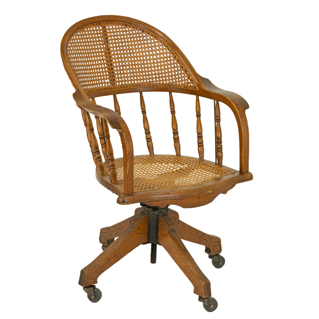 Caned desk online chair