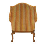 HARDEN Oversized Wing Chair and Ottoman in Gold, Green, and Burgundy Stripe - Image 7