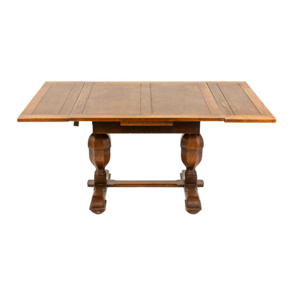 Antique Art Nouveau Oak Refectory Style Dining Table with 5 Chairs - Image 4