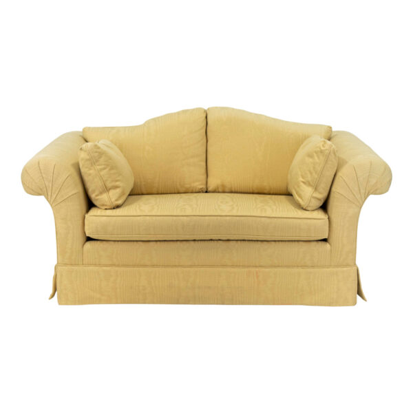 Camelback Loveseat in Buttercream Moiré - Image 1
