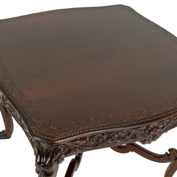 Heavily Carved Mahogany Parlor Table with Old Man of the North Motif - Image 3