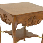 Antique Oak Parlor Table with Acanthus Scroll Details - Image 2