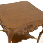Antique Oak Parlor Table with Acanthus Scroll Details - Image 3