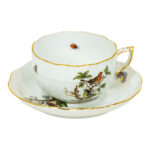 11 Piece HEREND Rothschild Bird Cups and Saucers - Image 3