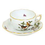 11 Piece HEREND Rothschild Bird Cups and Saucers - Image 4