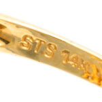 Purple Nephrite and Tanzanite Ring in 14 Karat Gold - Image 5