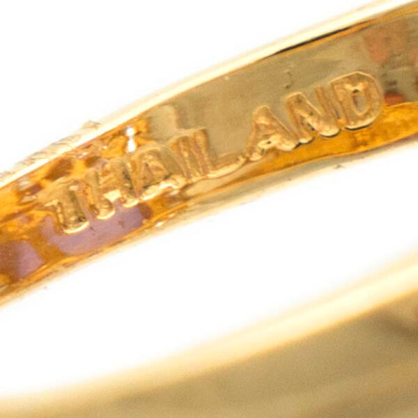 Purple Nephrite and Tanzanite Ring in 14 Karat Gold - Image 6
