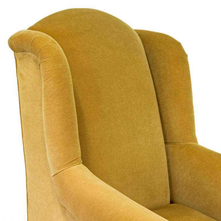 Arhaus Wing Chair In Gold Velvet 