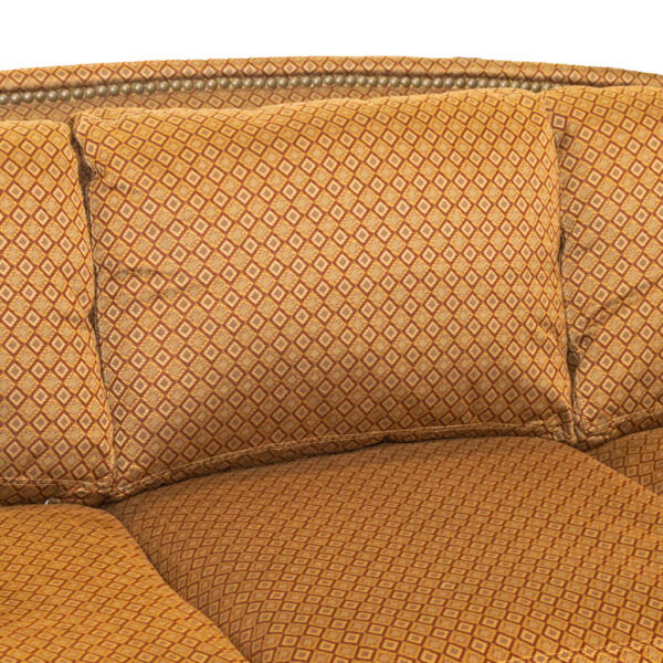LILLIAN AUGUST Sofa in Gold and Burgundy Diamond Patterned Upholstery - Image 5