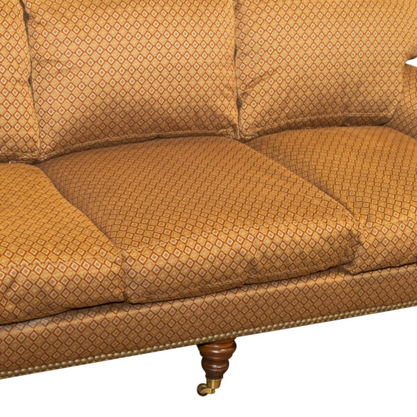 LILLIAN AUGUST Sofa in Gold and Burgundy Diamond Patterned Upholstery - Image 6