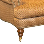 LILLIAN AUGUST Sofa in Gold and Burgundy Diamond Patterned Upholstery - Image 4