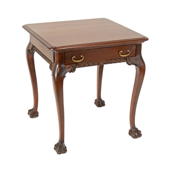 Mahogany Single Drawer Side Table with Ball and Claw Feet - Image 2