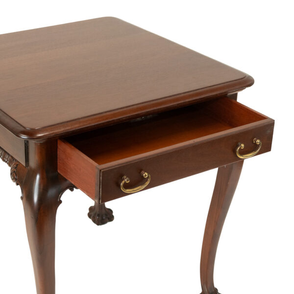 Mahogany Single Drawer Side Table with Ball and Claw Feet - Image 3