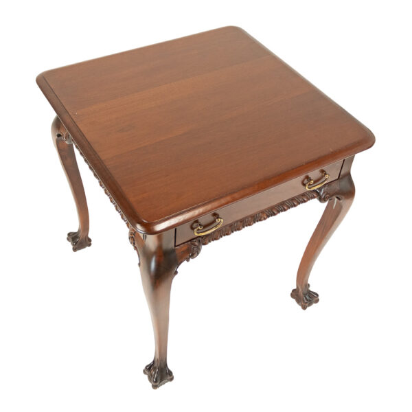 Mahogany Single Drawer Side Table with Ball and Claw Feet - Image 4