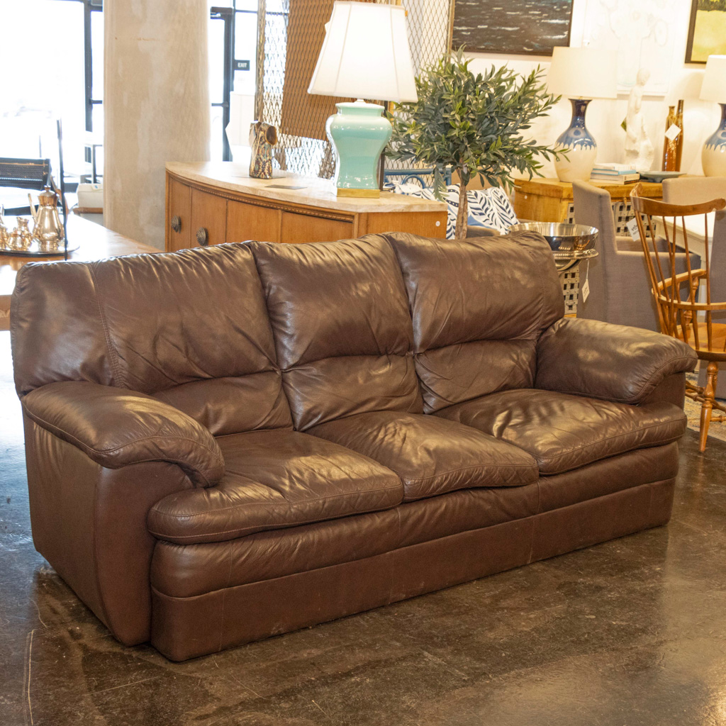 Pillow top leather sofa best sale