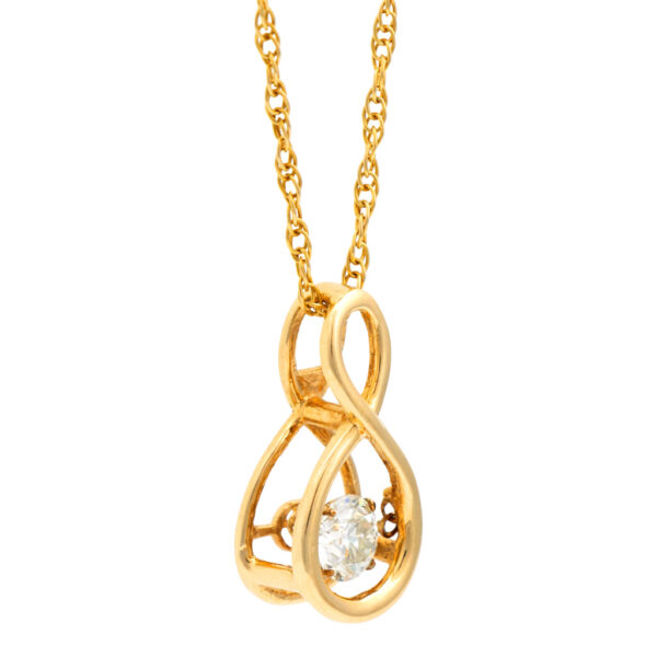 0.49 Total Carat “Shimmering” Diamond Pendant Necklace in 14 Karat Gold - Image 2