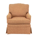 SHERRILL Coral and Gold Tweed Upholstered English Armchair