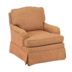 SHERRILL Coral and Gold Tweed Upholstered English Armchair - Image 2