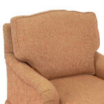 SHERRILL Coral and Gold Tweed Upholstered English Armchair - Image 3