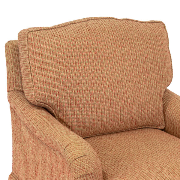 SHERRILL Coral and Gold Tweed Upholstered English Armchair - Image 3