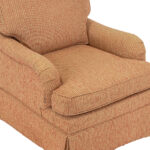 SHERRILL Coral and Gold Tweed Upholstered English Armchair - Image 4