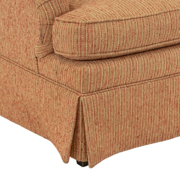 SHERRILL Coral and Gold Tweed Upholstered English Armchair - Image 5