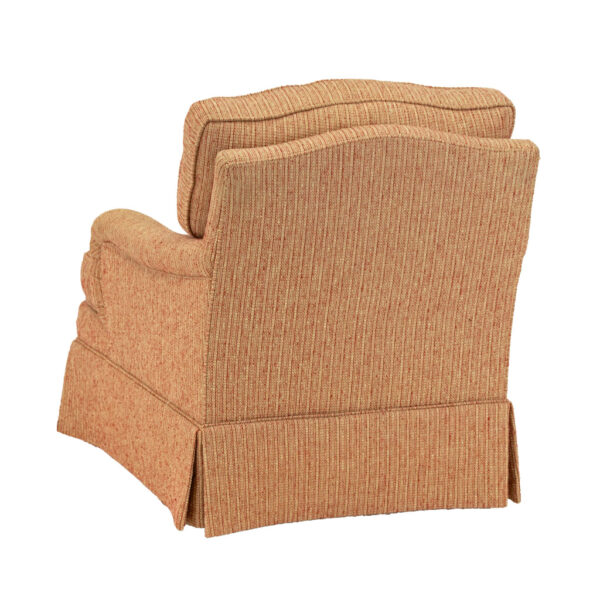 SHERRILL Coral and Gold Tweed Upholstered English Armchair - Image 7