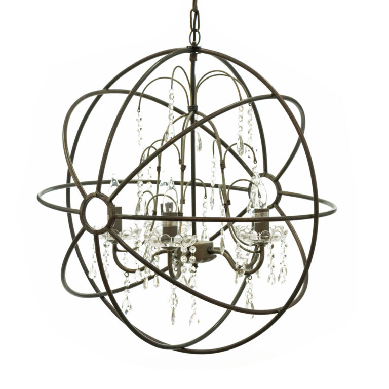 ELM AND IRON Orb Chandelier with Crystals | Grandview Mercantile