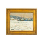 HAROLD WOLPOFF Original Oil on Canvas Painting of Boats at Dock