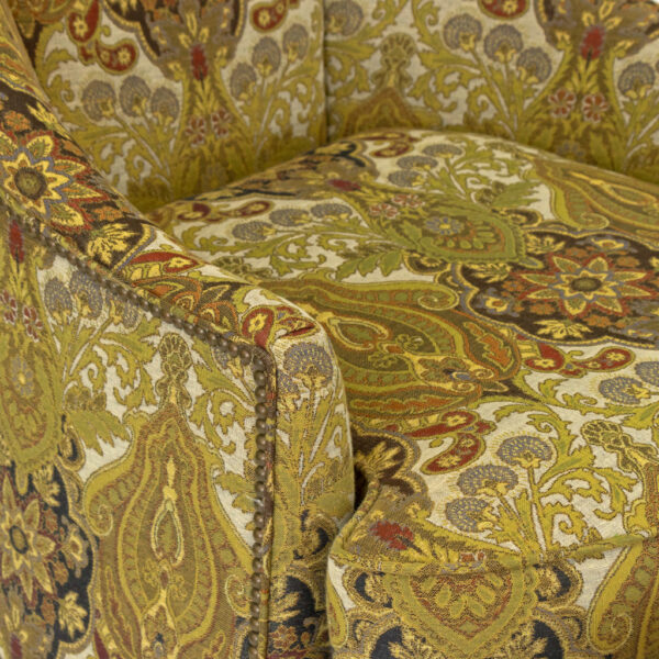 ARHAUS Tapestry Style Upholstered Accent Chair and Ottoman - Image 4