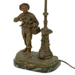 Bronzed Spelter Figural Lamp with Marble Base After VICTOR ROUSSEAU (1865-1954) - Image 2