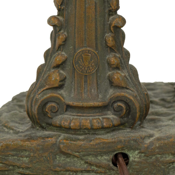 Bronzed Spelter Figural Lamp with Marble Base After VICTOR ROUSSEAU (1865-1954) - Image 4