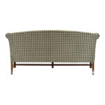 Custom Upholstered Chippendale Style Sofa in Gridded Charcoal - Image 5