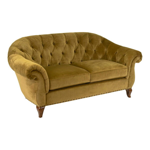 RALPH LAUREN  Loveseat in Button Tufted Olive Velvet - Image 2